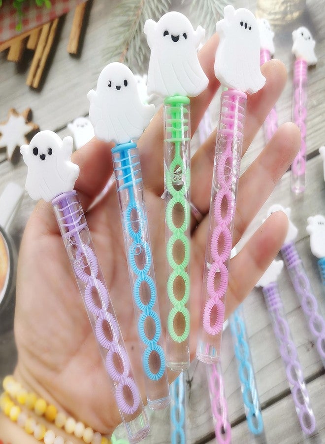 PSDFH 24 Packs Mini Bulk Halloween Ghost Theme Toys Bubble Wands for School Kids Autumn Party Favors - Image 2